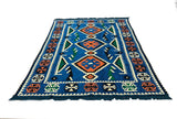 Blau Kilim Teppich für Orientalische Sitzecke ca. 130cmx190cm