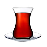 Ince Belli 24 tlg. Set für Tee Gläser Tassen mit Untertassen Pasabahce