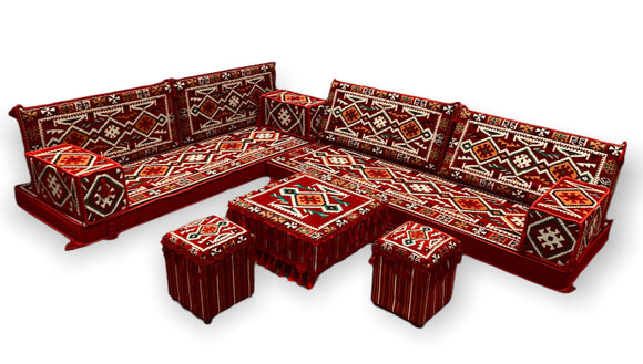 12 Teilige Set Sark Kösesi Orientalische Sitzecke,Sitzkissen Set Rot