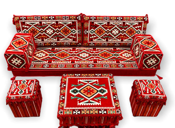 8 Teilige Set Sark Kösesi Orientalische Sitzecke,Sitzkissen Set Rot190cm