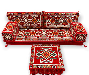 6 Teilige Set Sark Kösesi Orientalische Sitzecke,Sitzkissen Set Rot 190cm