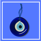 3 x 3cm Nazar Boncuk Glasperlen Anhänger Deko Amulett Evil Eye Blau Augen (3cm)