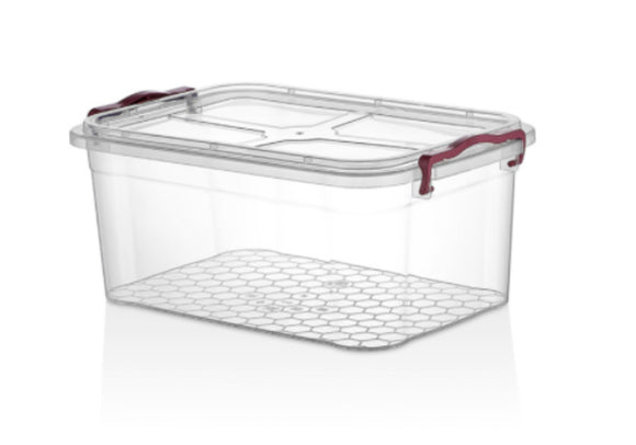 20 lt. Transparent Aufbewahrungsbox Kunststoffbox mit Deckel Plastikbox Family